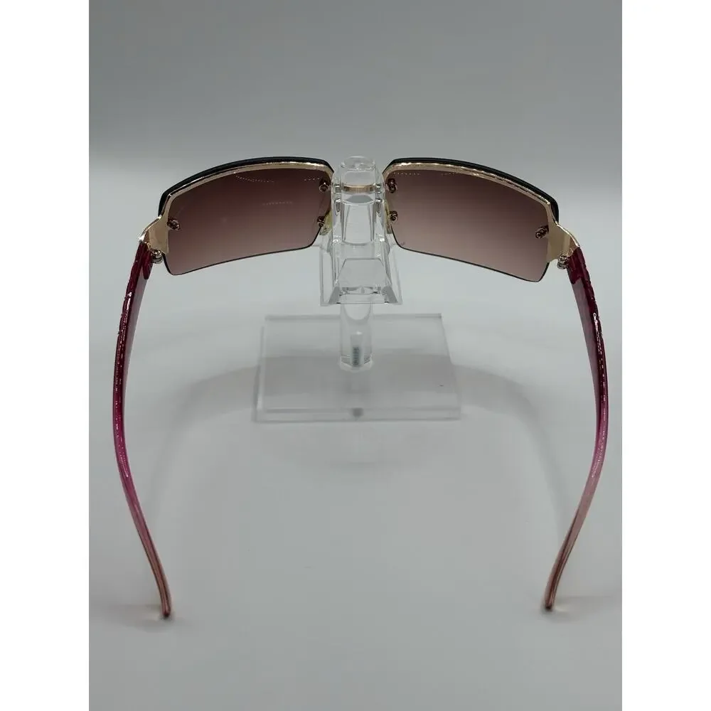 Steve Madden Shield Sunglasses Pink Gradient Rimless
